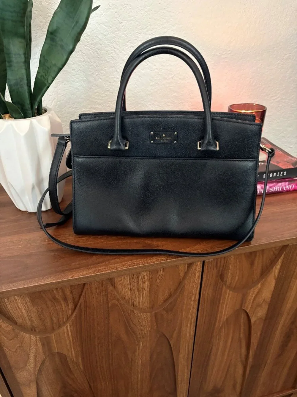 Kate Spade Grove Street Caley Tote in Black Leather
